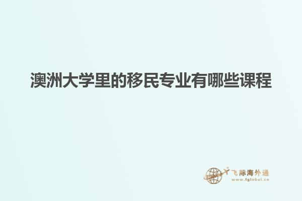 澳洲大学里的移民专业有哪些课程