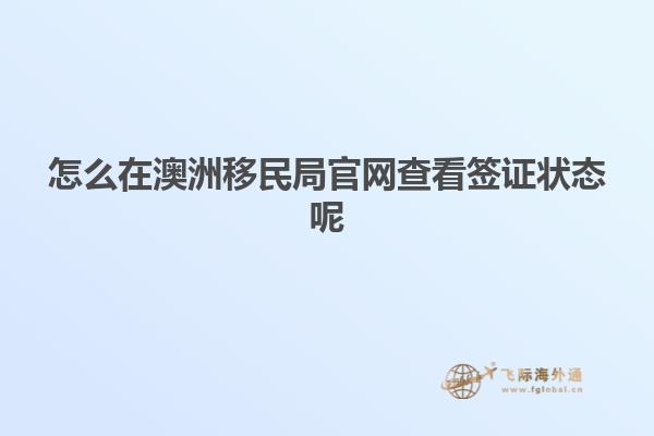 怎么在澳洲移民局官网查看签证状态呢