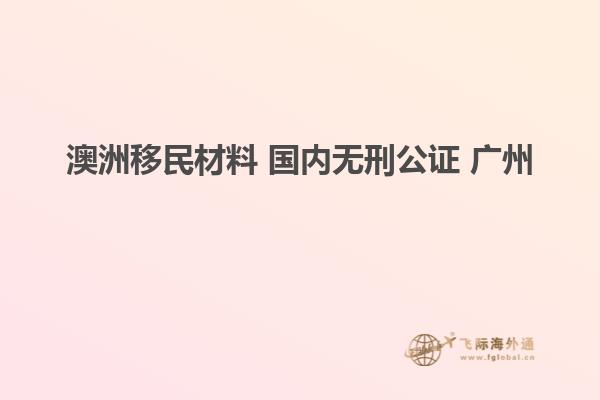 澳洲移民材料 国内无刑公证 广州