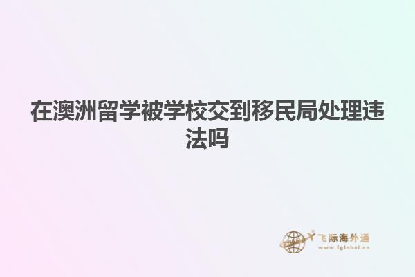 在澳洲留学被学校交到移民局处理违法吗