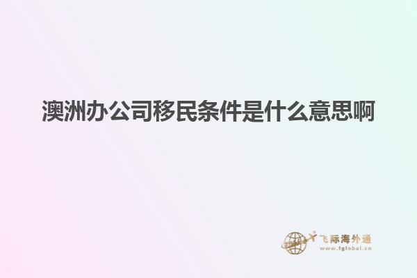 澳洲办公司移民条件是什么意思啊