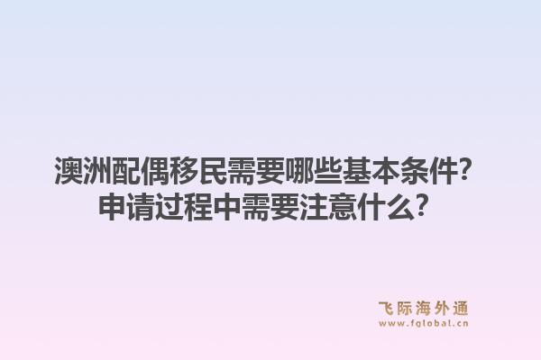 澳洲配偶移民需要哪些基本条件？申请过程中需要注意什么？