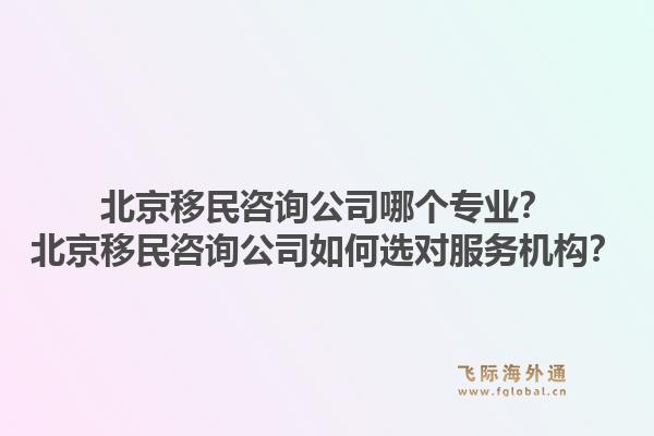 北京移民咨询公司哪个专业？北京移民咨询公司如何选对服务机构？