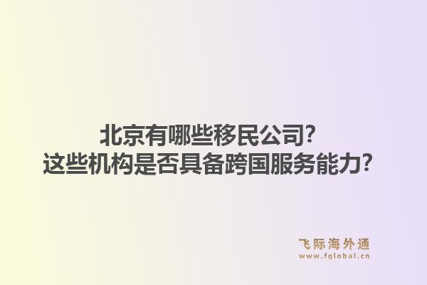 北京有哪些移民公司？这些机构是否具备跨国服务能力？