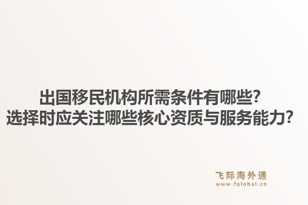 出国移民机构所需条件有哪些？选择时应关注哪些核心资质与服务能力？