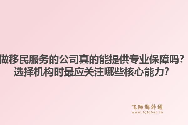 做移民服务的公司真的能提供专业保障吗？选择机构时最应关注哪些核心能力？