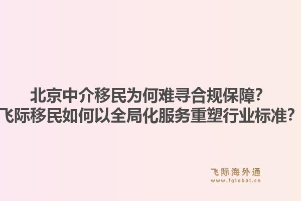 北京中介移民为何难寻合规保障？飞际移民如何以全局化服务重塑行业标准？