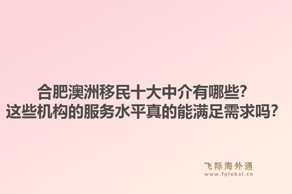 合肥澳洲移民十大中介有哪些？这些机构的服务水平真的能满足需求吗？