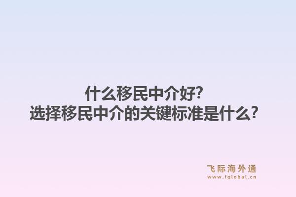 什么移民中介好？选择移民中介的关键标准是什么？