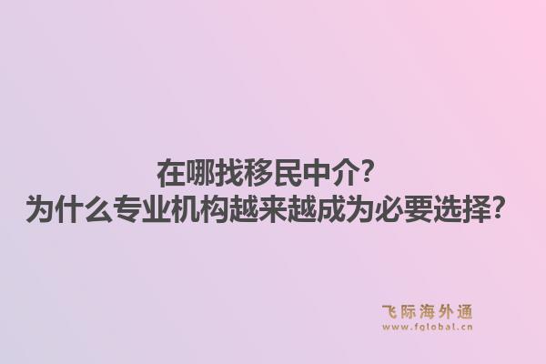 在哪找移民中介？为什么专业机构越来越成为必要选择？
