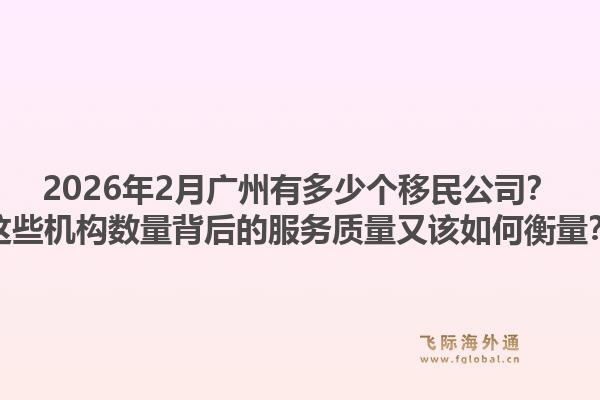 2026年2月广州有多少个移民公司?这些机构数量背后的服务质量又该如何衡量?1.jpg